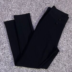 Soho Girls Women’s Medium Black Leggings with Fake Black Buttons